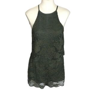 Blue Rain Green Lace Romper Size Small